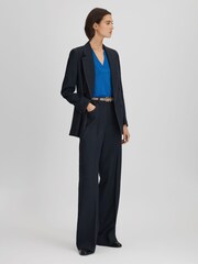 Reiss Blue Taylor V-Neck Shell Blouse - Image 6 of 6