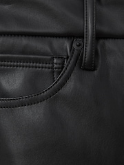 Good American Black Faux Leather Slim Bootcut Trousers - Image 5 of 5