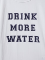Reiss Ivory Tereza 9-13 yrs Slogan Crew Neck T-Shirt - Image 4 of 4