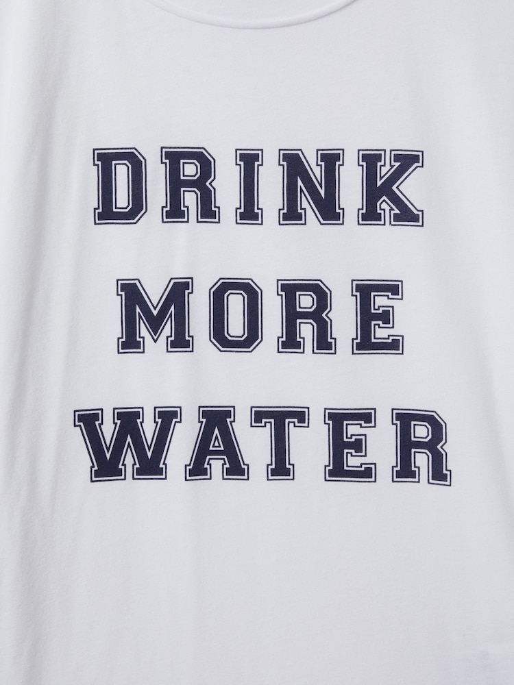 Reiss Ivory Tereza 9-13 yrs Slogan Crew Neck T-Shirt - Image 4 of 4