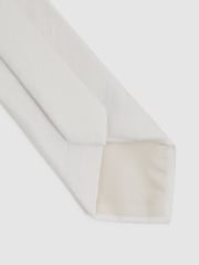 Reiss Cream Giotto Textured Silk Blend Tie - Image 4 of 5