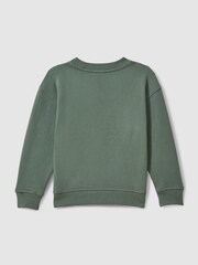 Reiss Dark Sage Marin 13-14 yrs Cotton Motif Crew Neck Sweatshirt - Image 2 of 3