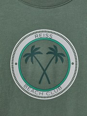 Reiss Dark Sage Marin 13-14 yrs Cotton Motif Crew Neck Sweatshirt - Image 3 of 3