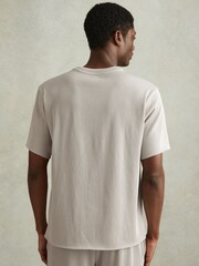 Reiss Silver Skyee Oversized Ribbed Crew Neck T-Shirt - Image 5 of 6