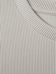 Reiss Silver Skyee Oversized Ribbed Crew Neck T-Shirt - Image 6 of 6