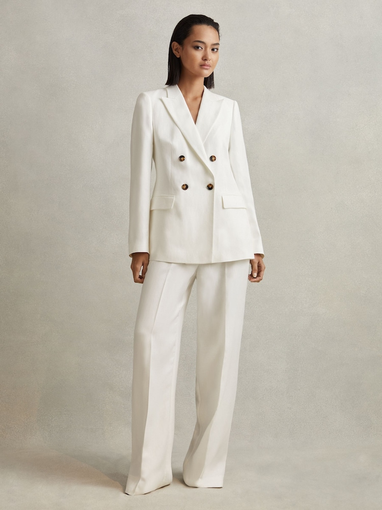 Buy Reiss White Lori Petite Viscose-Linen Blend Double Breasted Suit Blazer from Next USA Buy Reiss White Lori Petite Viscose-Linen Blend Double Breasted Suit Blazer from Next USA