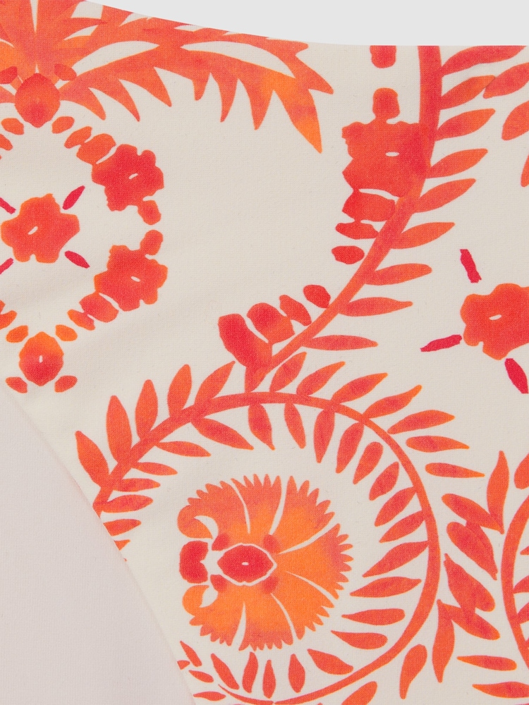 Reiss Cream/Coral Carrie Printed Bikini Bottoms - Image 5 of 5