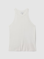 Reiss Ivory Cammi Fitted Cut-Out Detail Vest - Image 2 of 5