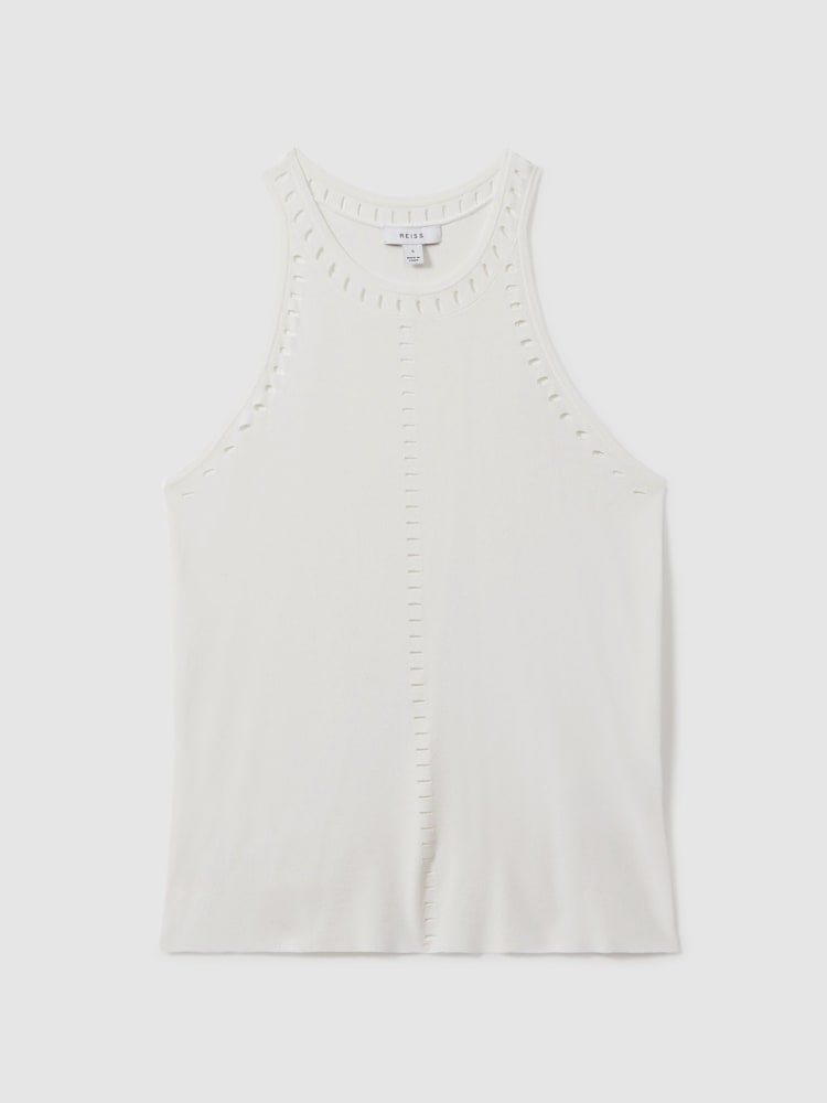Reiss Ivory Cammi Fitted Cut-Out Detail Vest - Image 2 of 5