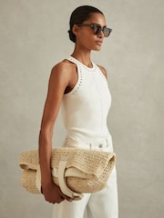 Reiss Ivory Cammi Fitted Cut-Out Detail Vest - Image 3 of 5