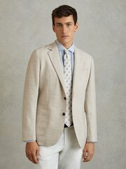 Reiss Ivory Monreale Linen Silk Medallion Print Tie - Image 2 of 5