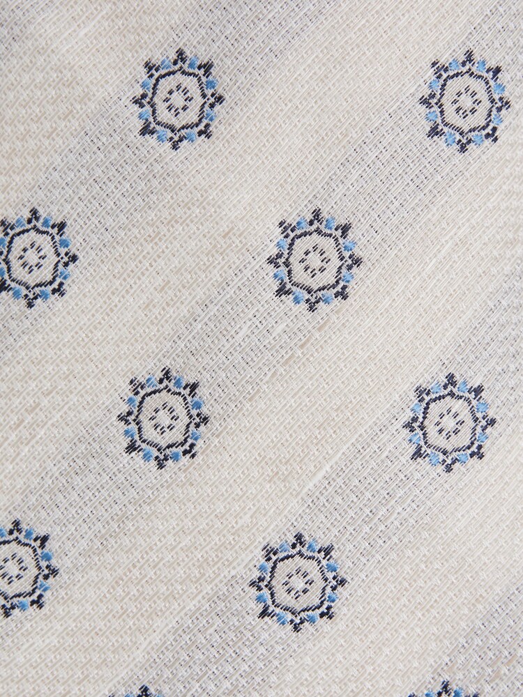 Reiss Ivory Monreale Linen Silk Medallion Print Tie - Image 5 of 5
