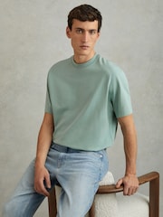 Reiss Canton Green Tate Oversized Garment Dye T-Shirt - Image 1 of 5