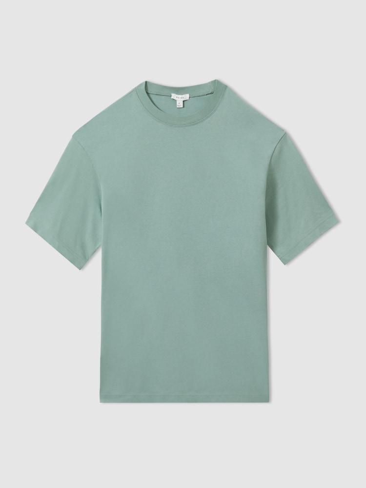 Reiss Canton Green Tate Oversized Garment Dye T-Shirt - Image 2 of 5