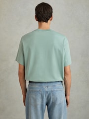 Reiss Canton Green Tate Oversized Garment Dye T-Shirt - Image 4 of 5