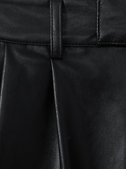 Paige Front Pleat Faux Fur Leather Shorts - Image 5 of 5
