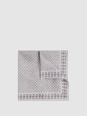 Reiss Soft Ice Nicolo Silk Floral Print Pocket Square - Image 1 of 5