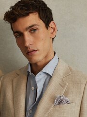 Reiss Soft Ice Nicolo Silk Floral Print Pocket Square - Image 2 of 5