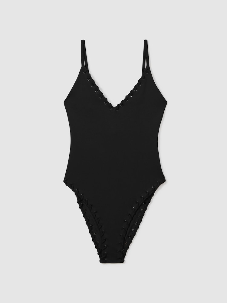Good American Black Good American Whip Stitch Swimsuit - Image 2 of 5 Good American Black Good American Whip Stitch Swimsuit - Image 2 of 5