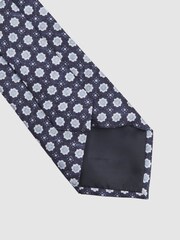 Reiss Eclipse Blue Basilica Silk Floral Print Tie - Image 4 of 5