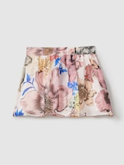 Reiss Pink Print Arina 4-9 yrs Floral Print Skort Co-Ord - Image 2 of 5