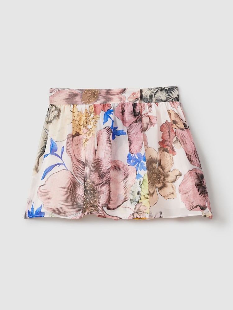 Reiss Pink Print Arina 4-9 yrs Floral Print Skort Co-Ord - Image 2 of 5