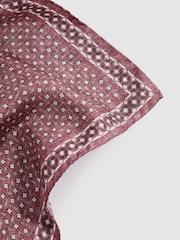 Reiss Dusty Rose Nicolo Silk Floral Print Pocket Square - Image 4 of 5