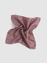 Reiss Dusty Rose Nicolo Silk Floral Print Pocket Square - Image 5 of 5