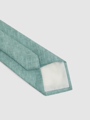 Reiss Pistachio Melange Vitali Linen Tie - Image 6 of 6