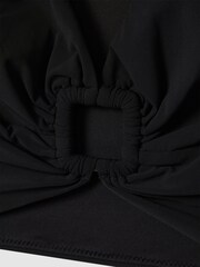 Reiss Black Freddie Ruche Bikini Tank Top - Image 6 of 6