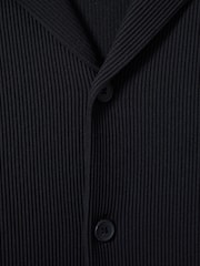 Reiss Navy Chase Ribbed Cuban Collar Shirt - Image 5 of 5