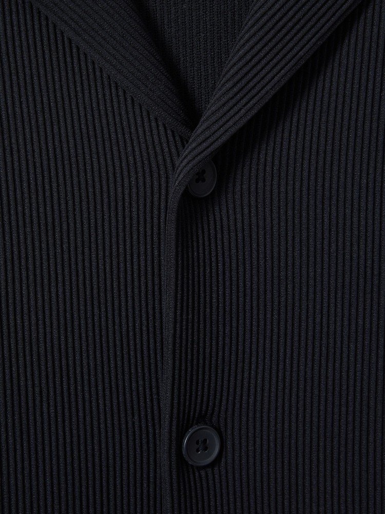 Reiss Navy Chase Ribbed Cuban Collar Shirt - Image 5 of 5