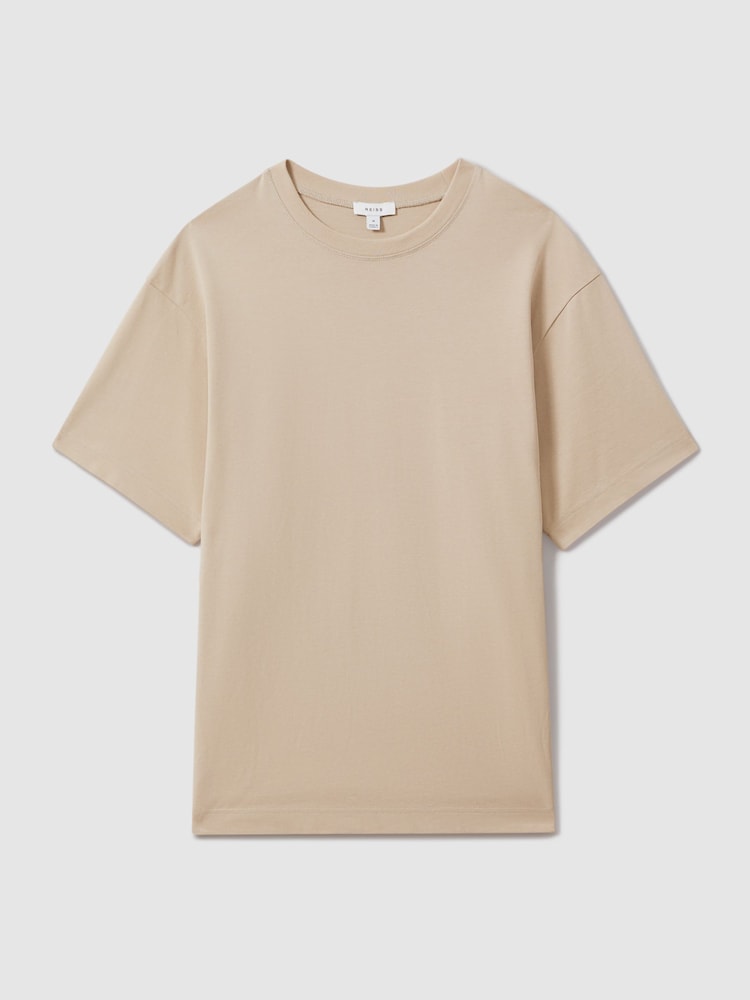 Reiss Oatmeal Tate Oversized Garment Dye T-Shirt - Image 2 of 5
