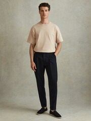 Reiss Oatmeal Tate Oversized Garment Dye T-Shirt - Image 3 of 5