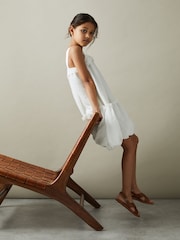 Reiss Ivory Emeri 4-9 yrs Seersucker Bubble Hem Dress - Image 2 of 4