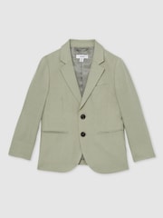 Reiss Apple Kin Teen Linen Single Breasted Blazer - Image 1 of 5