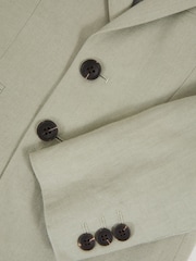 Reiss Apple Kin Teen Linen Single Breasted Blazer - Image 5 of 5