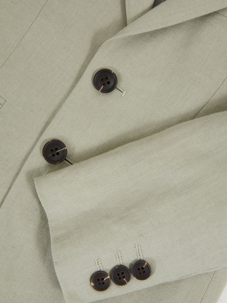 Reiss Apple Kin Teen Linen Single Breasted Blazer - Image 5 of 5