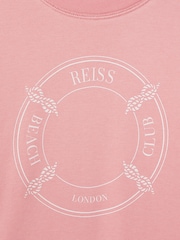 Reiss Pink Leah 4-9 yrs Crew Neck T-Shirt and Shorts Set - Image 4 of 5