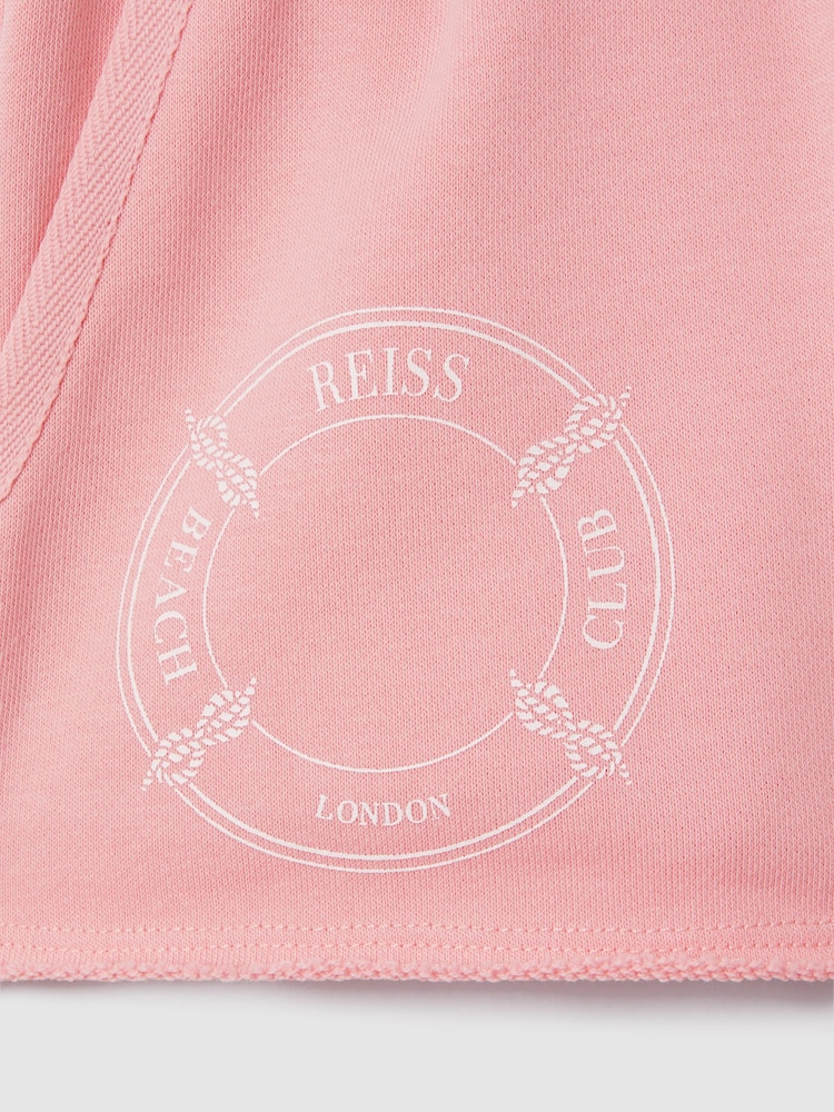 Reiss Pink Leah 4-9 yrs Crew Neck T-Shirt and Shorts Set - Image 5 of 5