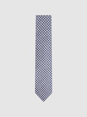 Reiss Airforce Blue Gesu Silk Dogtooth Tie - Image 1 of 5