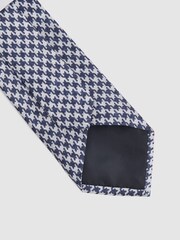 Reiss Airforce Blue Gesu Silk Dogtooth Tie - Image 4 of 5