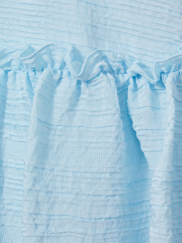 Reiss Blue Emeri 9-13 yrs Seersucker Bubble Hem Dress - Image 5 of 5