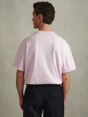 Reiss Light Lilac Tate Oversized Garment Dye T-Shirt - Image 4 of 5