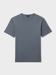 Reiss Airforce Blue Capri Cotton Crew Neck T-Shirt - Image 2 of 5