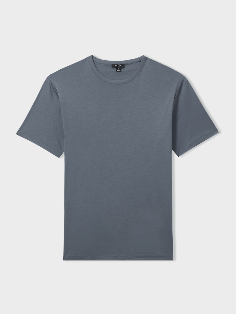 Reiss Airforce Blue Capri Cotton Crew Neck T-Shirt - Image 2 of 5
