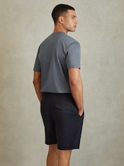 Reiss Airforce Blue Capri Cotton Crew Neck T-Shirt - Image 4 of 5