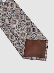 Reiss Grey Multi Assisi Silk Medallion Print Tie - Image 4 of 5