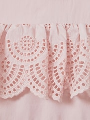 Reiss Pink Jazz 9-13 yrs Off-The-Shoulder Broderie Dress - Image 4 of 4