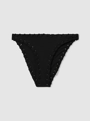 Good American Black Whip Stitch Bikini Bottoms - Image 2 of 5